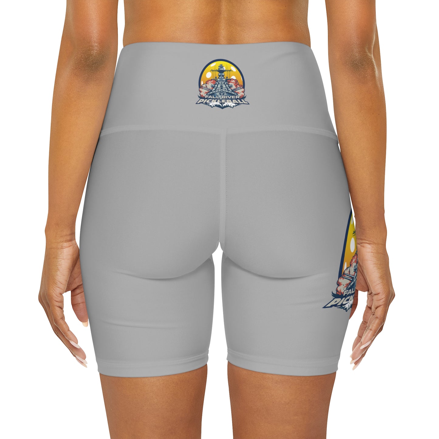 Waisted Yoga Shorts Light Grey