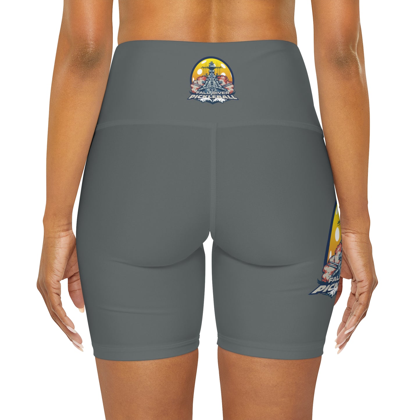 High Waisted Yoga Shorts Dark Grey
