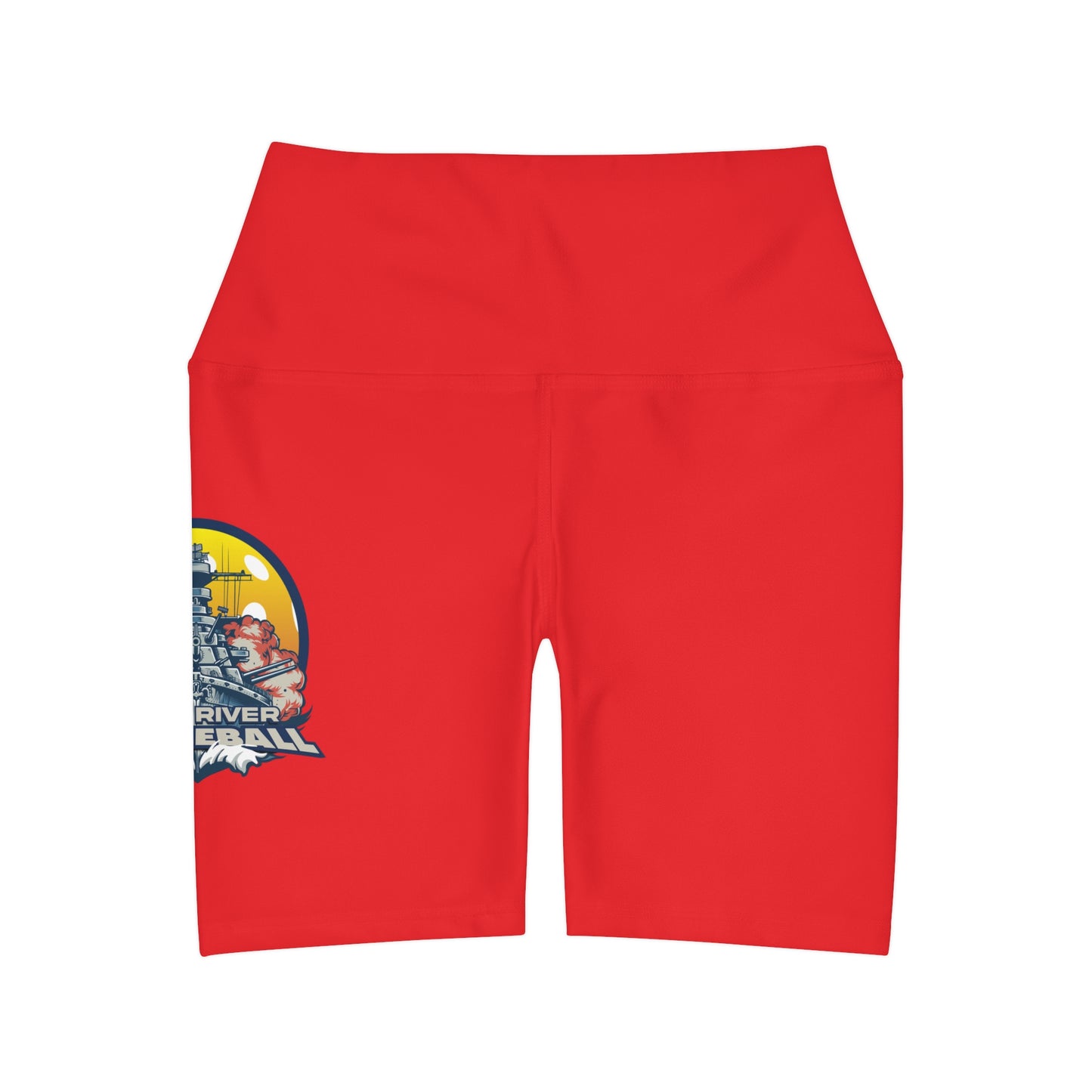 Waisted Yoga Shorts Red