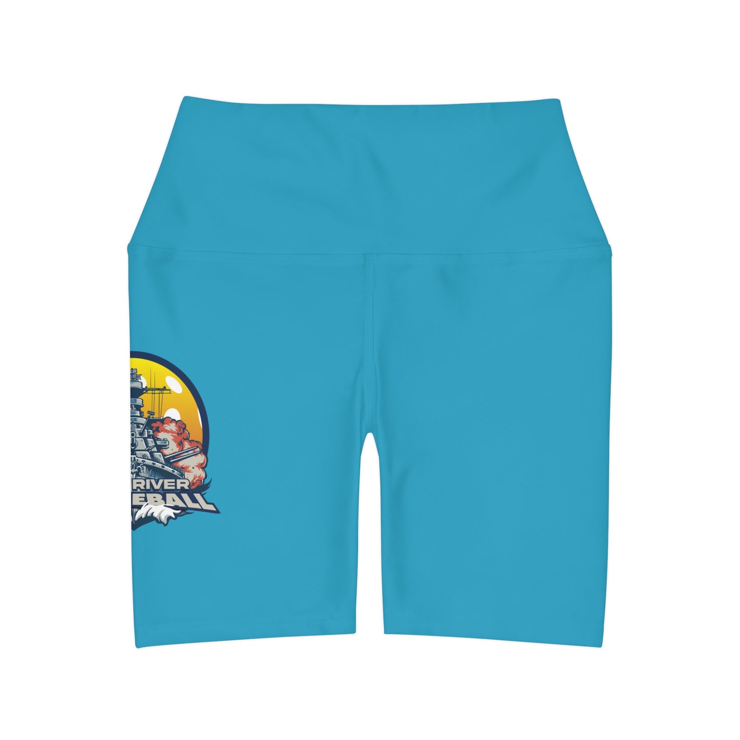 High Waisted Yoga Shorts Turquoise