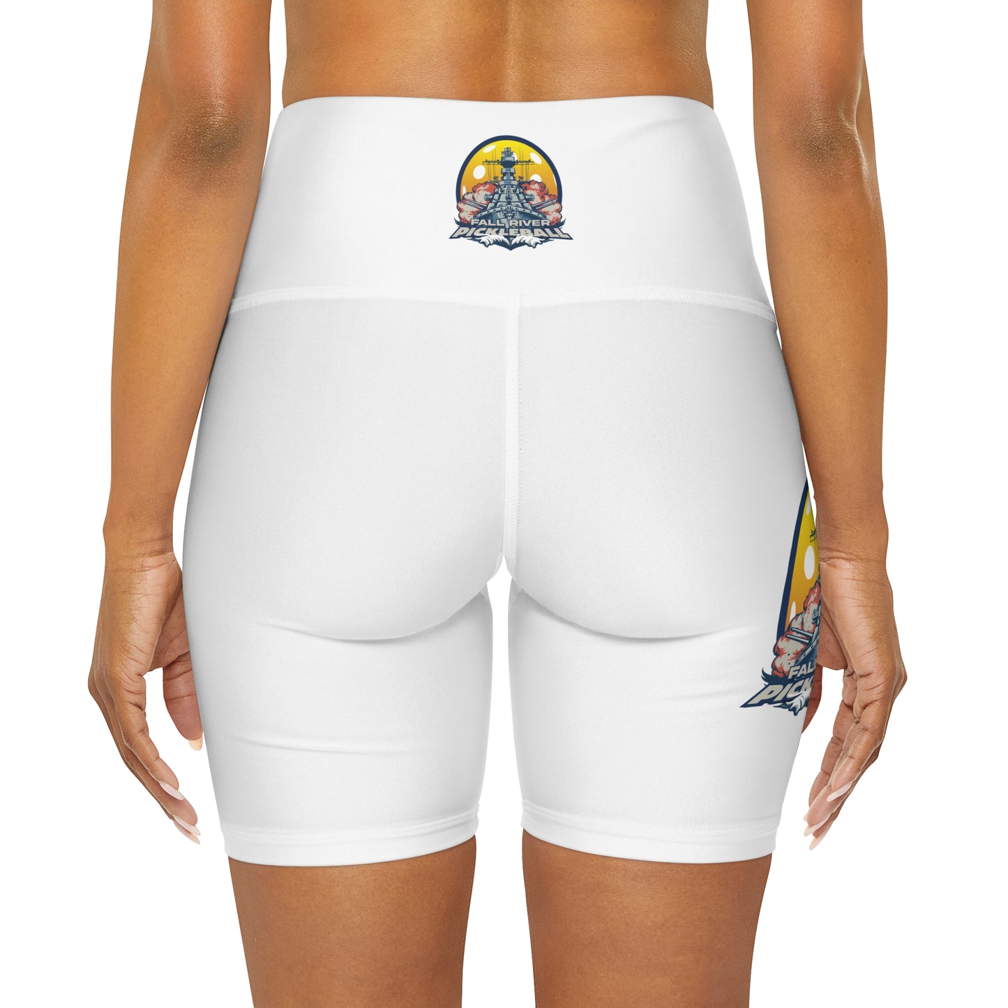 High Waisted Yoga Shorts White