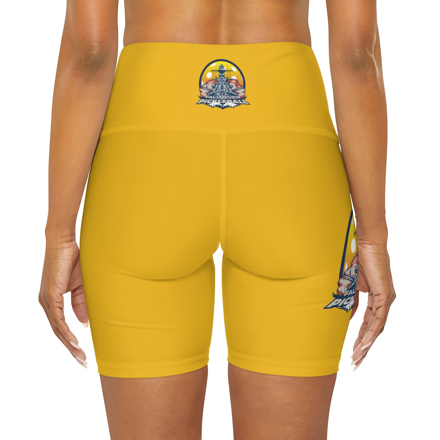 High Waisted Yoga Shorts Yellow