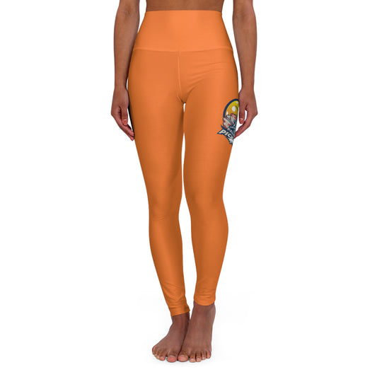 High Waisted Yoga Leggings Light Orange