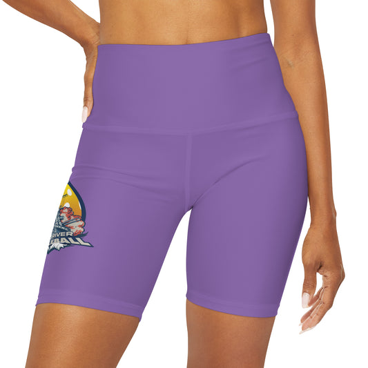 High Waisted Yoga Shorts Light Purple