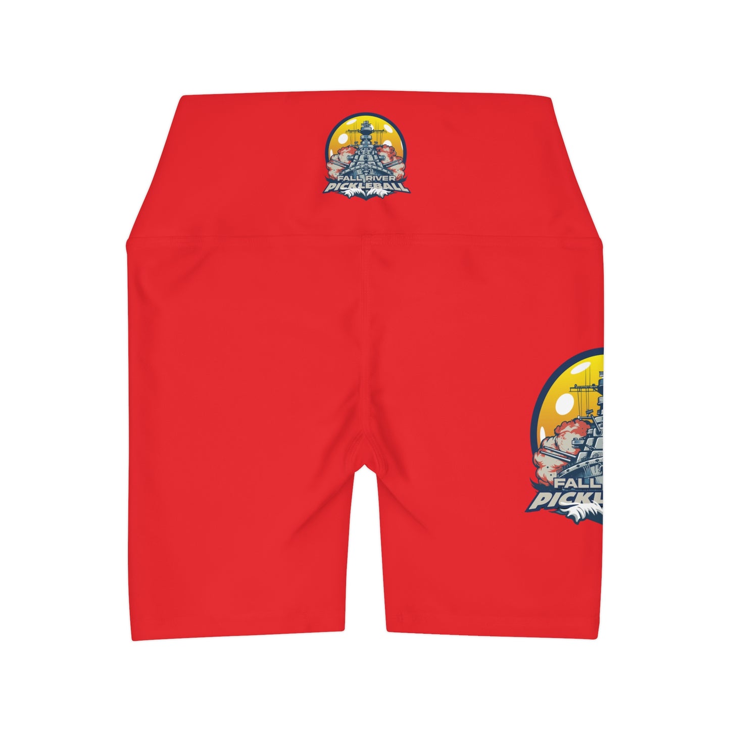 Waisted Yoga Shorts Red