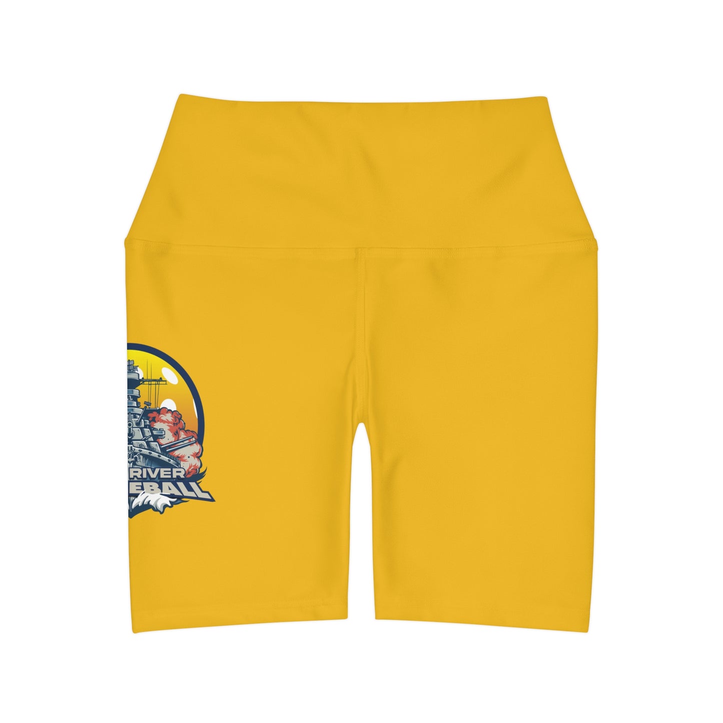 High Waisted Yoga Shorts Yellow