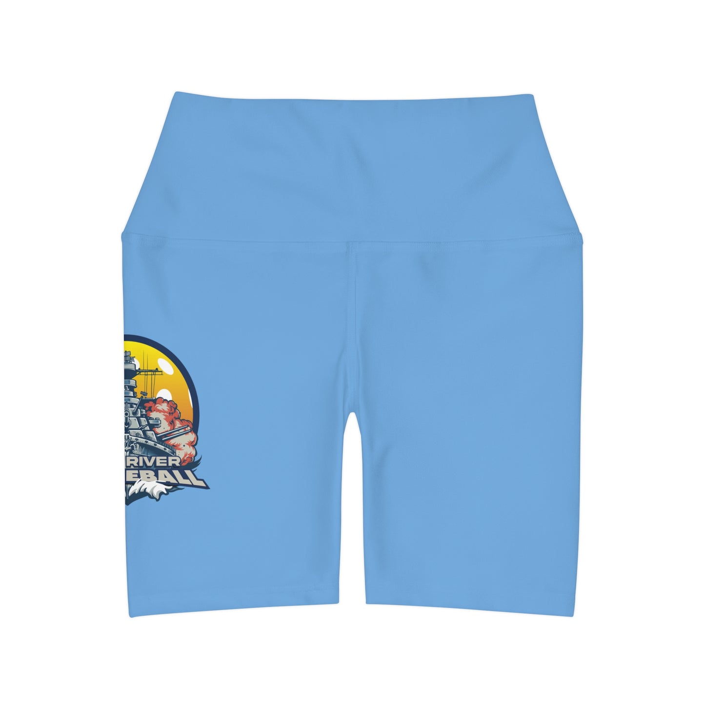 Waisted Yoga Shorts Light Blue