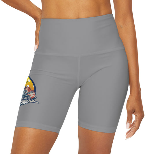 High Waisted Yoga Shorts Grey