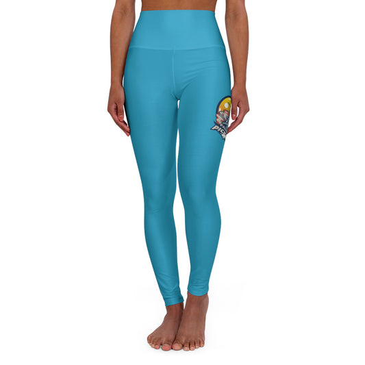 High Waisted Yoga Leggings Turquoise