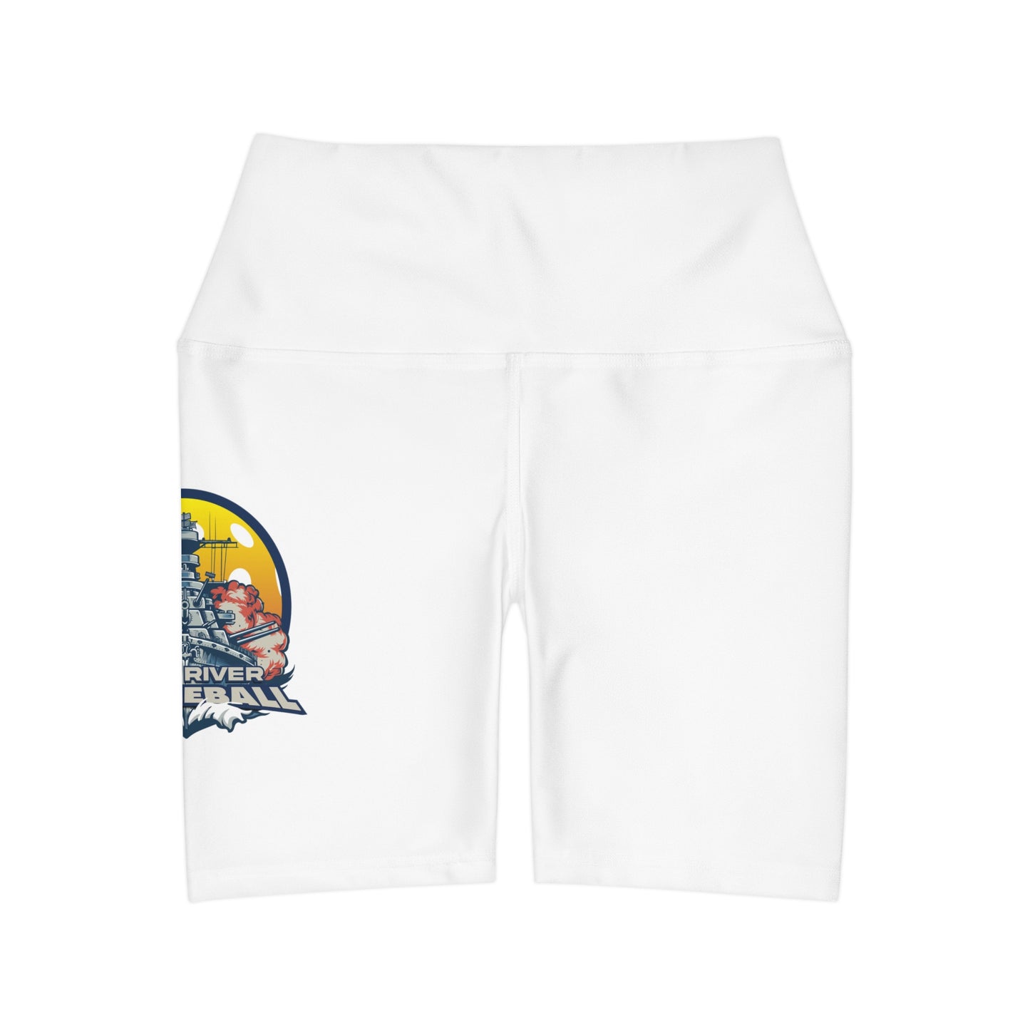 High Waisted Yoga Shorts White