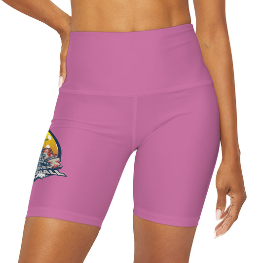 High Waisted Yoga Shorts Light Pink