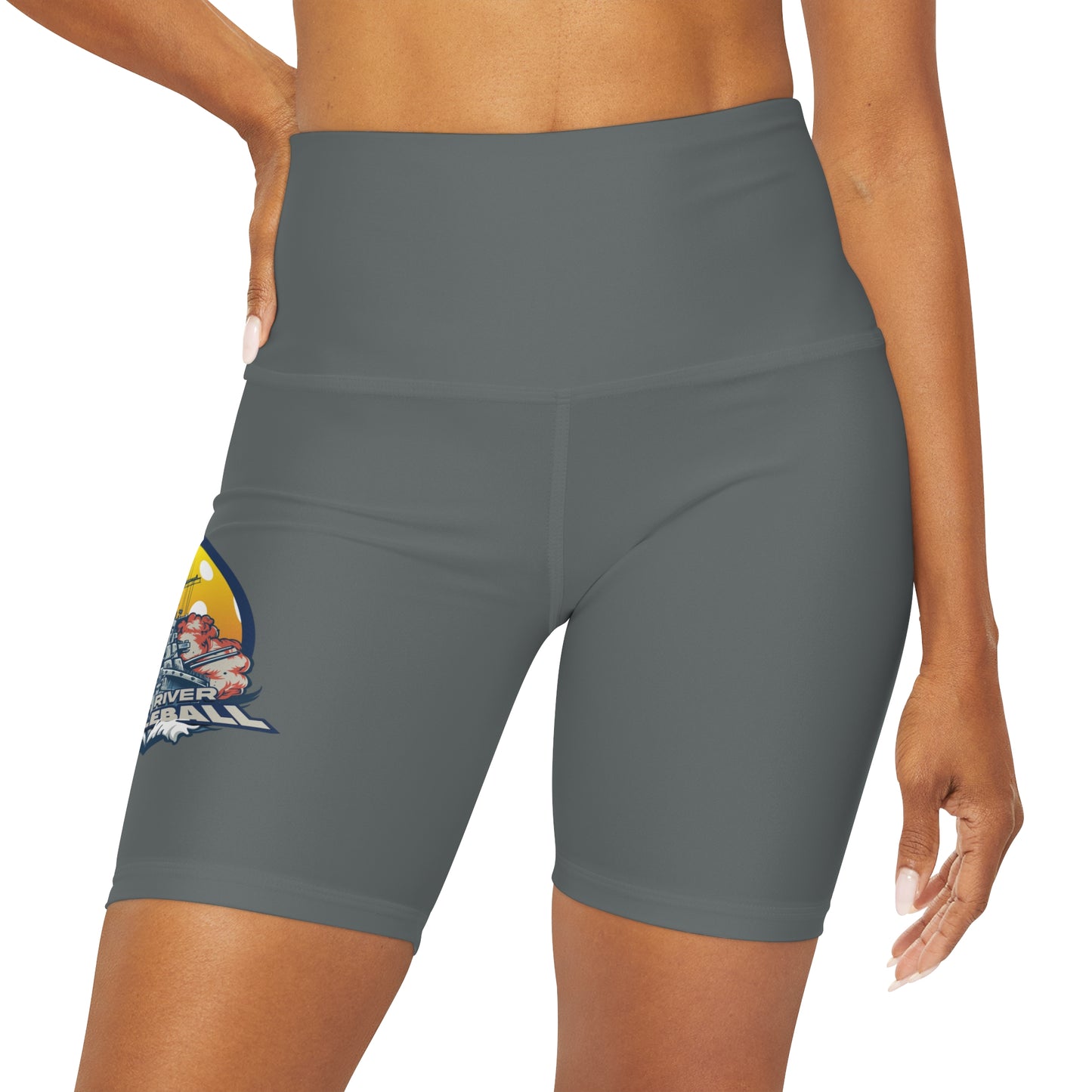 High Waisted Yoga Shorts Dark Grey