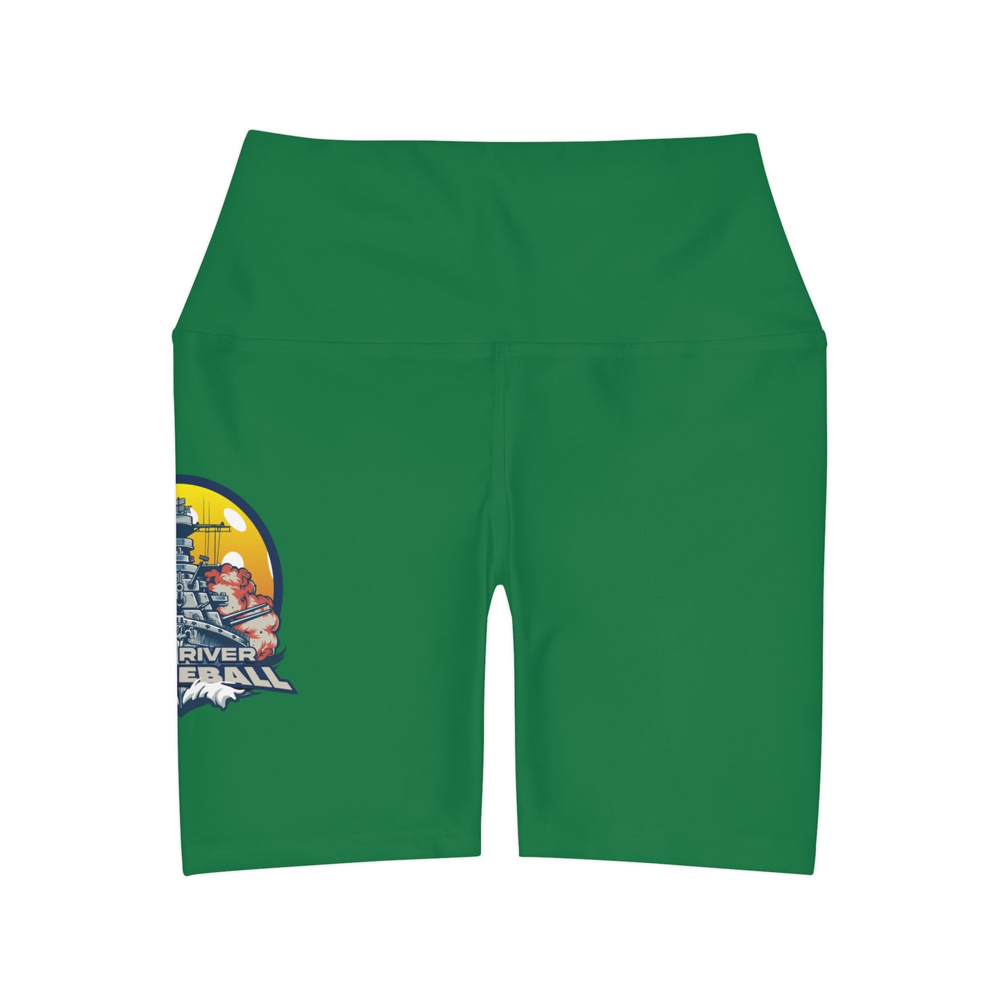 High Waisted Yoga Shorts Dark Green