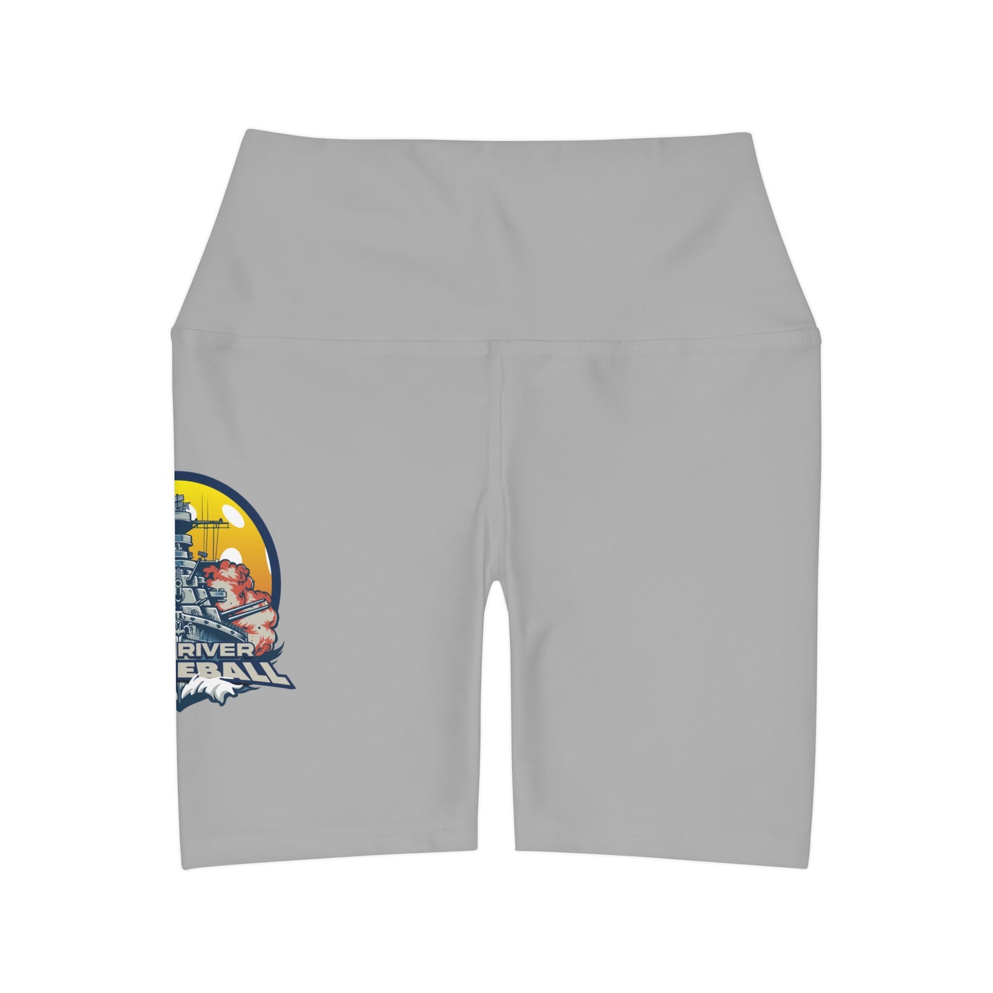 Waisted Yoga Shorts Light Grey