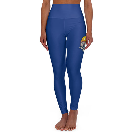 High Waisted Yoga Leggings Blue